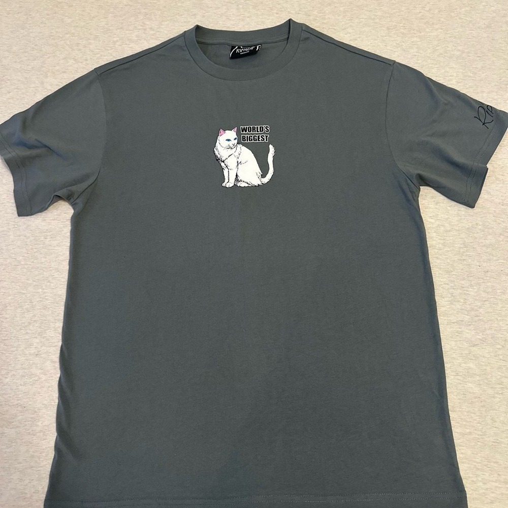 Ripndip Gray‎ Cat Tee with Pink Accents